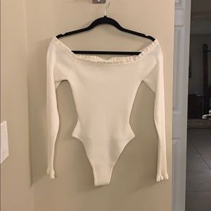 Missguided White off the Shoulder Body Suit